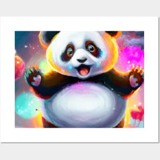 Cute Panda Drawing Posters and Art